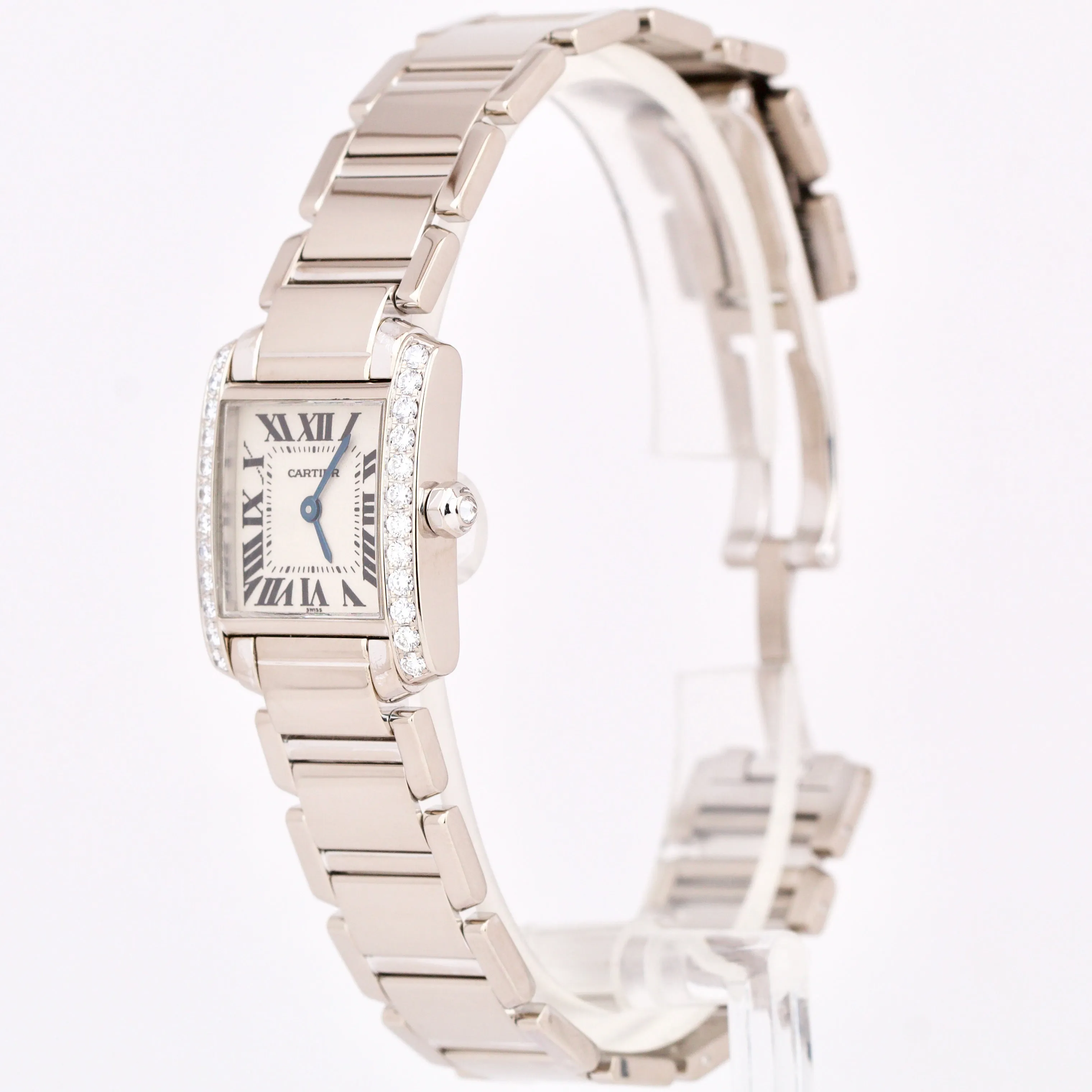 Ladies Cartier Tank Francaise 2365 18K White Gold DIAMOND Quartz WE1002SB Watch