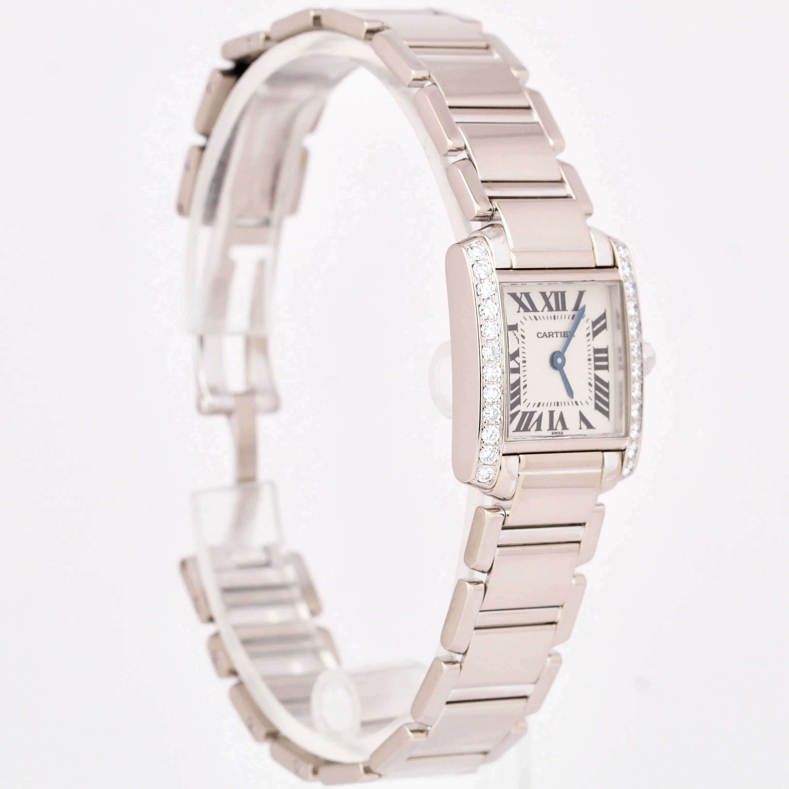 Ladies Cartier Tank Francaise 2365 18K White Gold DIAMOND Quartz WE1002SB Watch