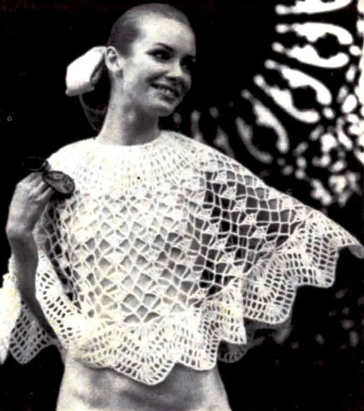 Ladies Lacy Poncho Crochet Pattern, Instant Download