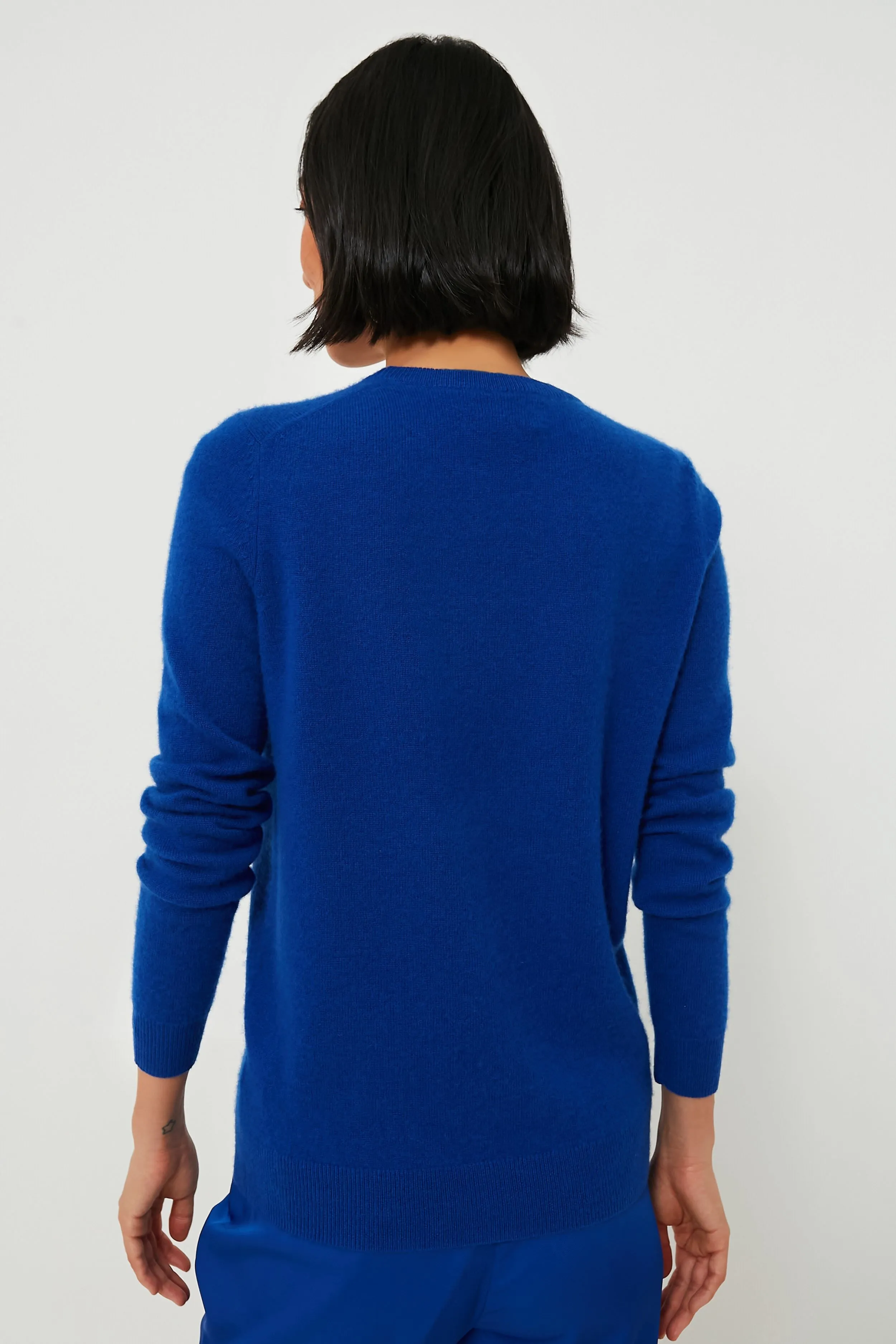 Lapis Blue Cashmere Crewneck Sweater