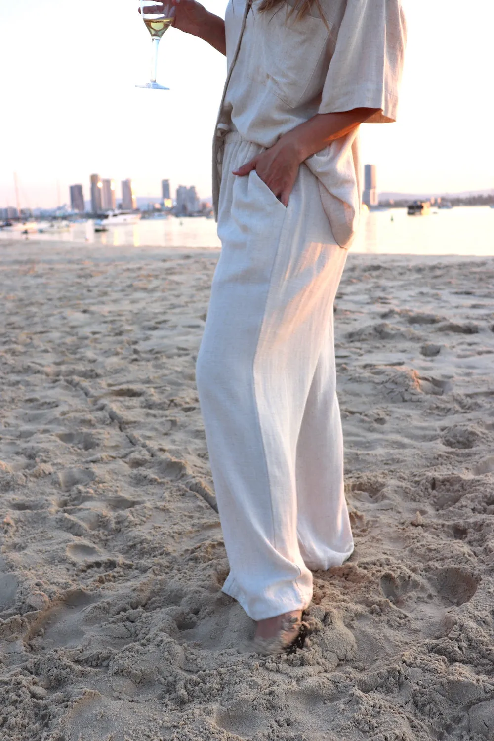 Lighthouse Lux Linen Pants in Natural