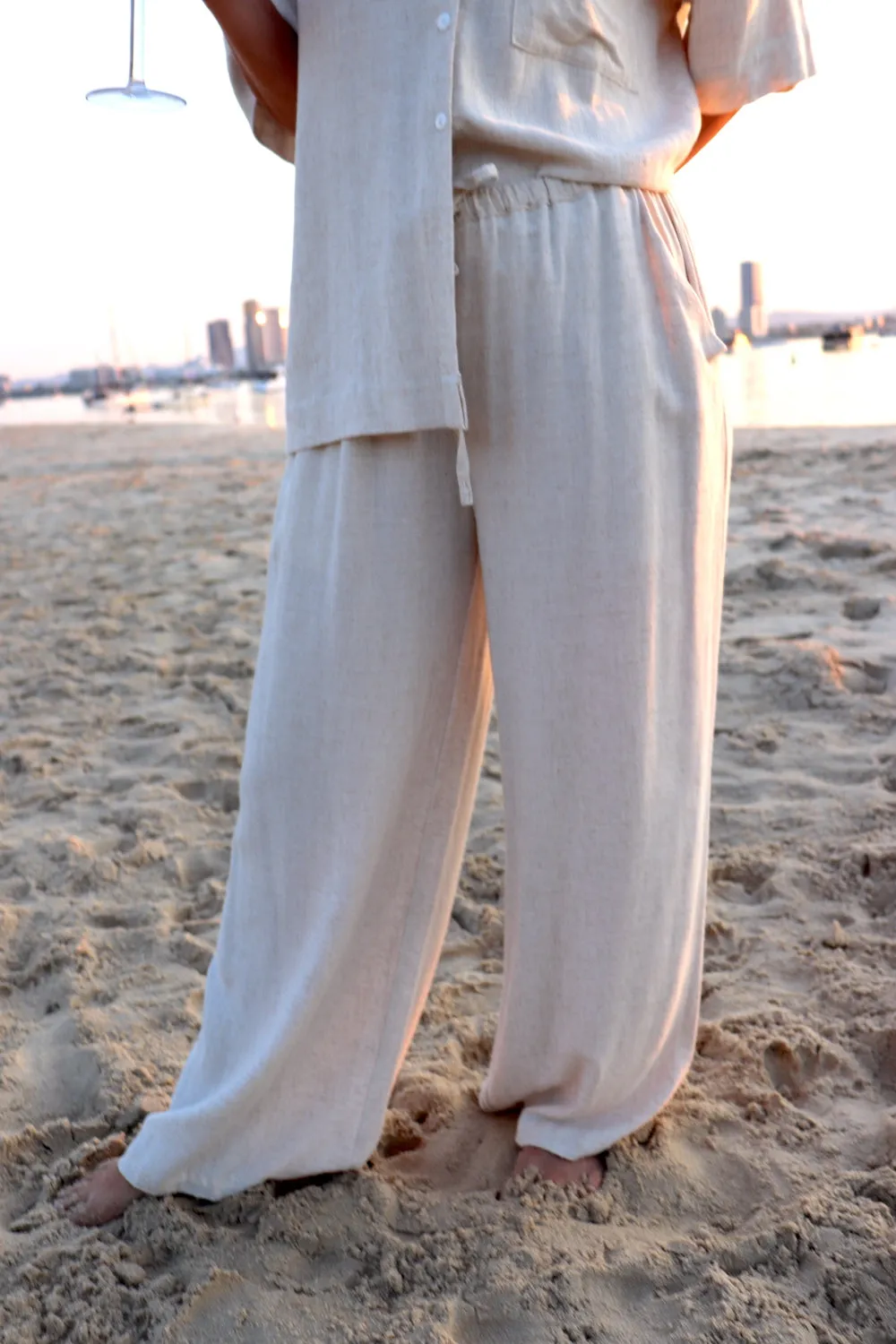 Lighthouse Lux Linen Pants in Natural