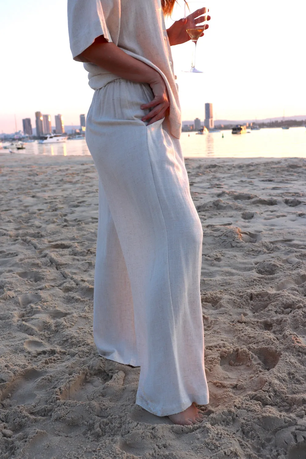 Lighthouse Lux Linen Pants in Natural