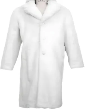 Long Top Coat Full length Coat White - Faux Fur Overcoat