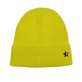 Luxe Star Beanie - Neon Yellow