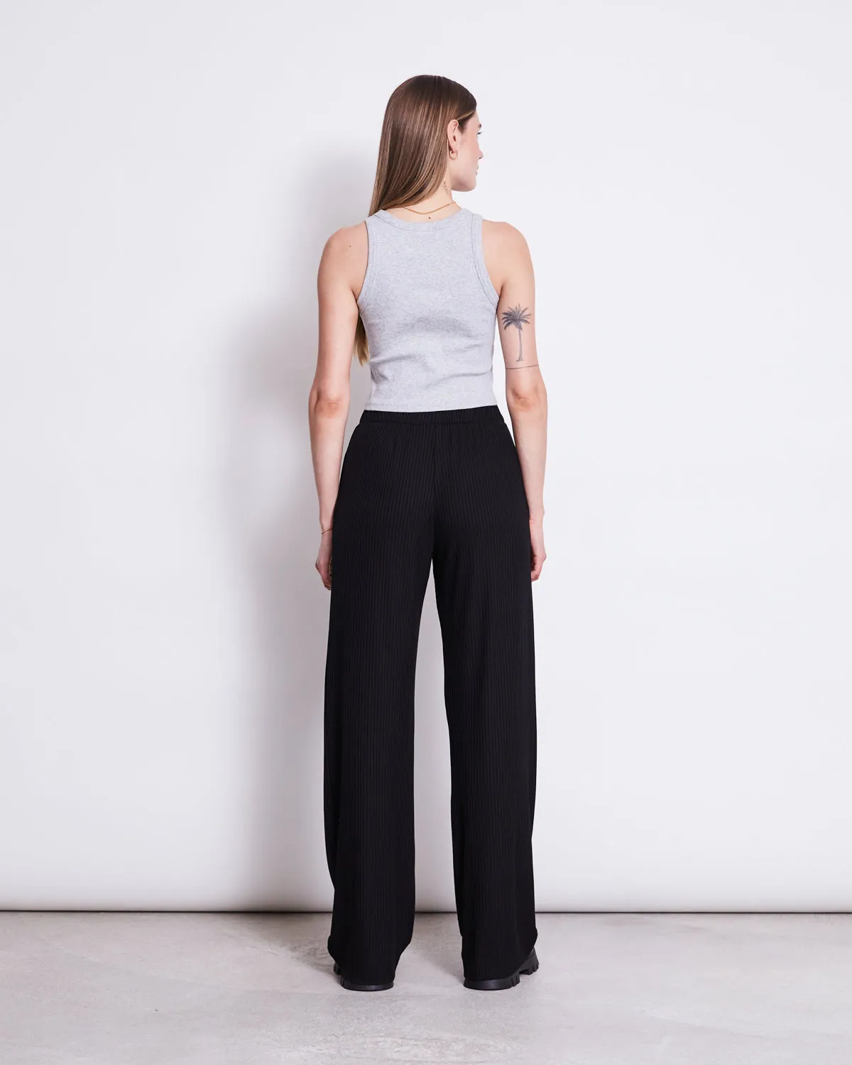 LYOCELL RIB PANTS SMILLA BLACK