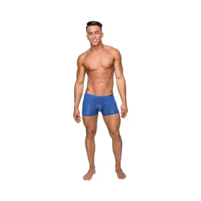 Male Power Seamless Sleek Short Blue Sheer Pouch Medium