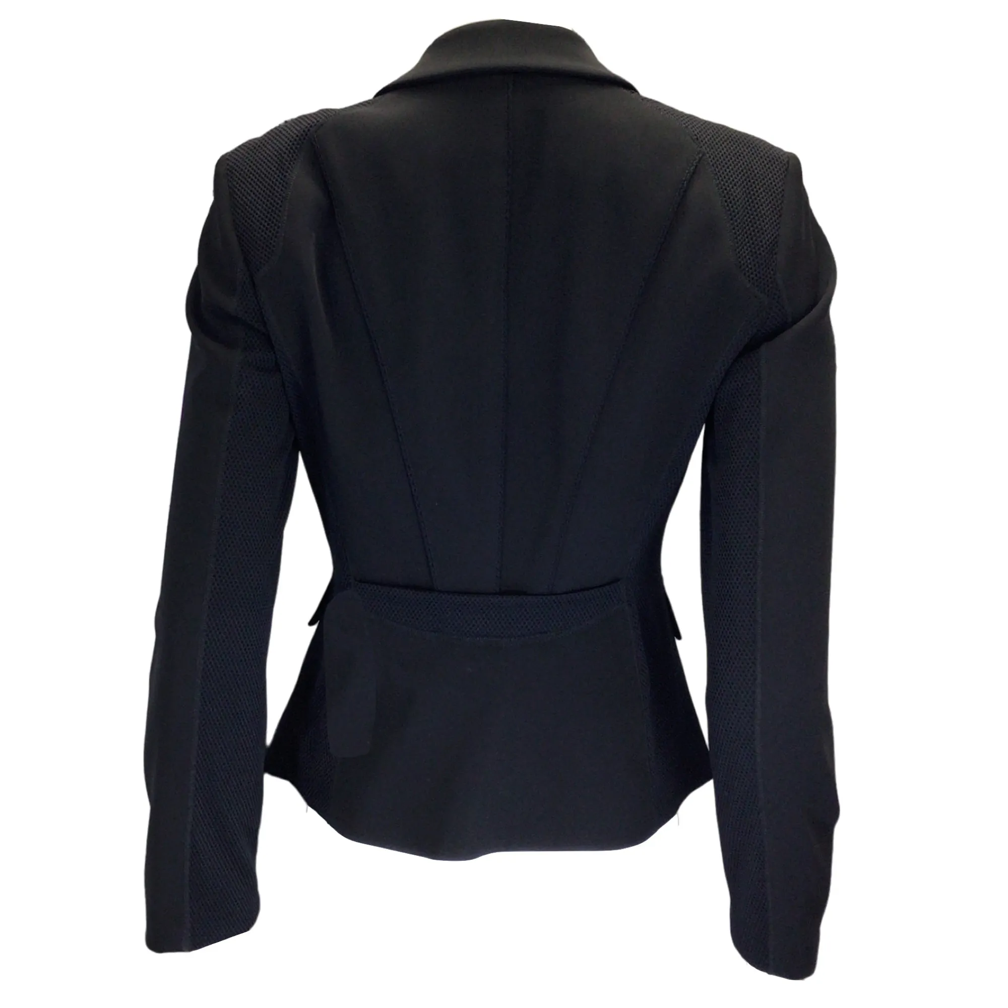 Marc Cain Black Mesh Detail Techno Micro Blazer