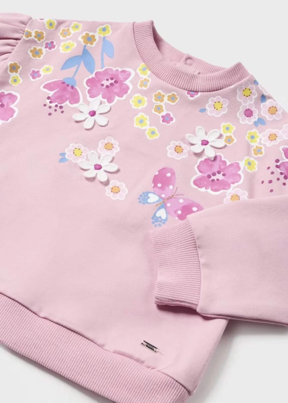 Mayoral Baby & Toddler Girls Pink Dimensional Dahlia Flower Sweatshirt