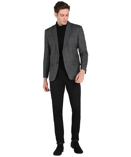 Men Self Design Single Breasted Casual, Formal, Party Blazer (Grey) (X-LARGE)