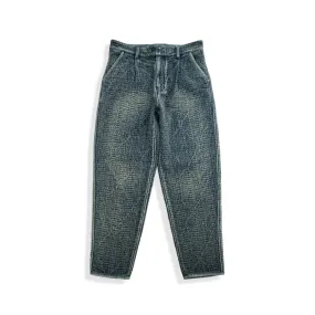 Men's Indigo Sashiko Cropped Pants