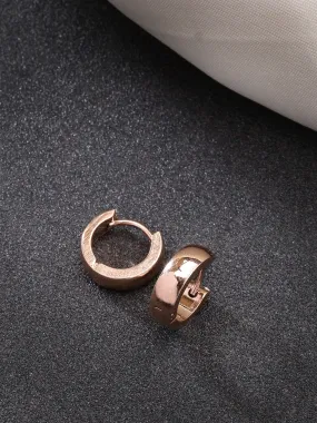 Men's Rose Gold Stainless Steel Hoop Earrings - NVR