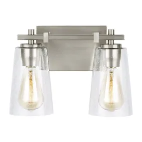 Mercer Bath Sconce in Satin Nickel with Clear Seeded Glass