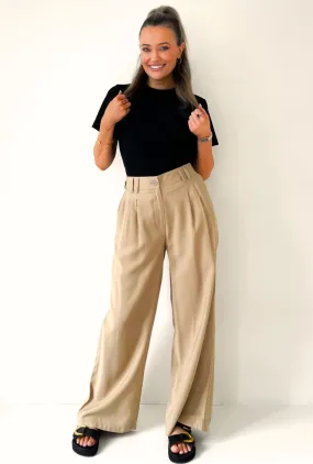 Mim Wide Leg Pants - Biscotti