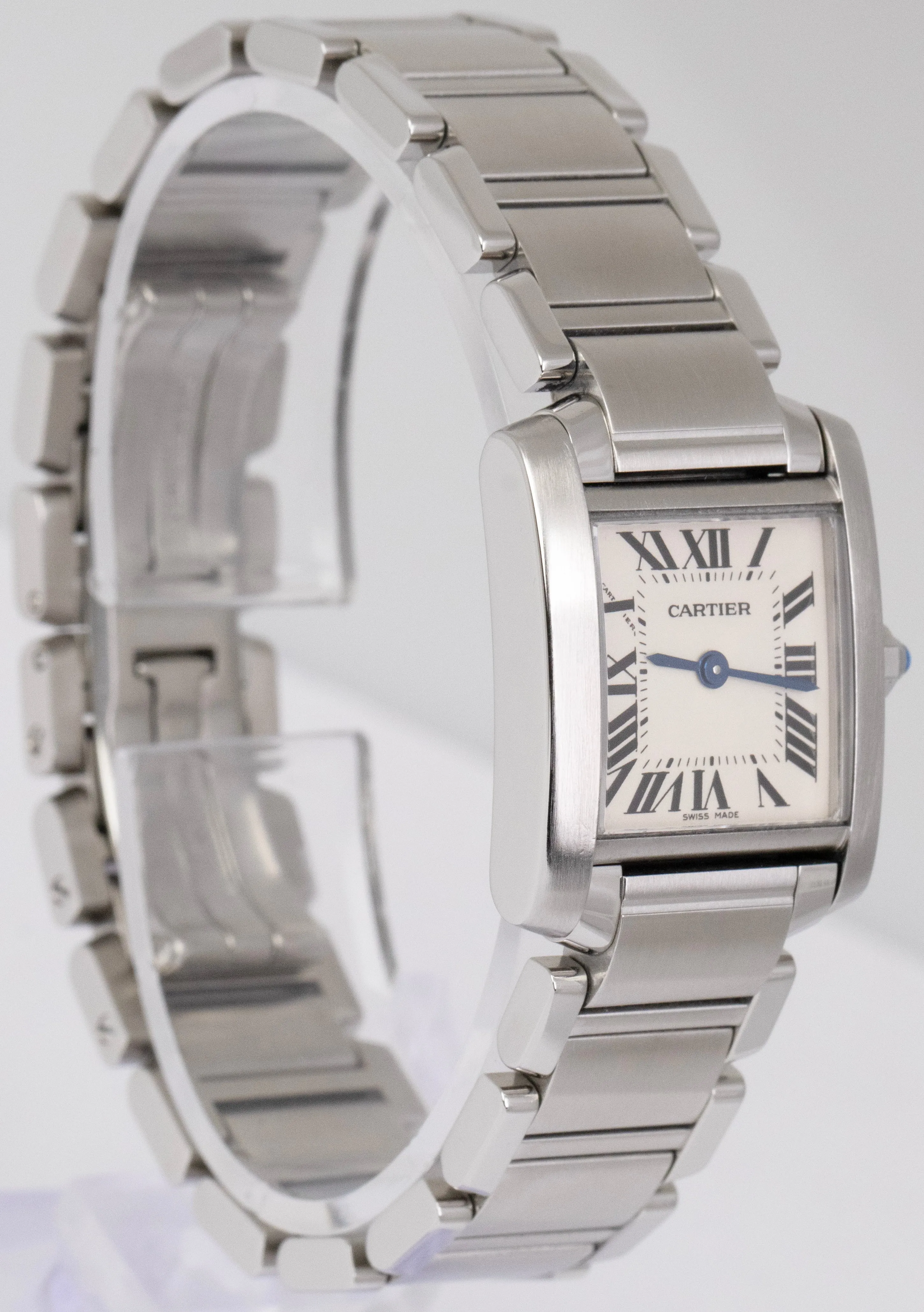 MINT Ladies Cartier Tank Française Quartz 20mm Watch Steel 2384 W51008Q3