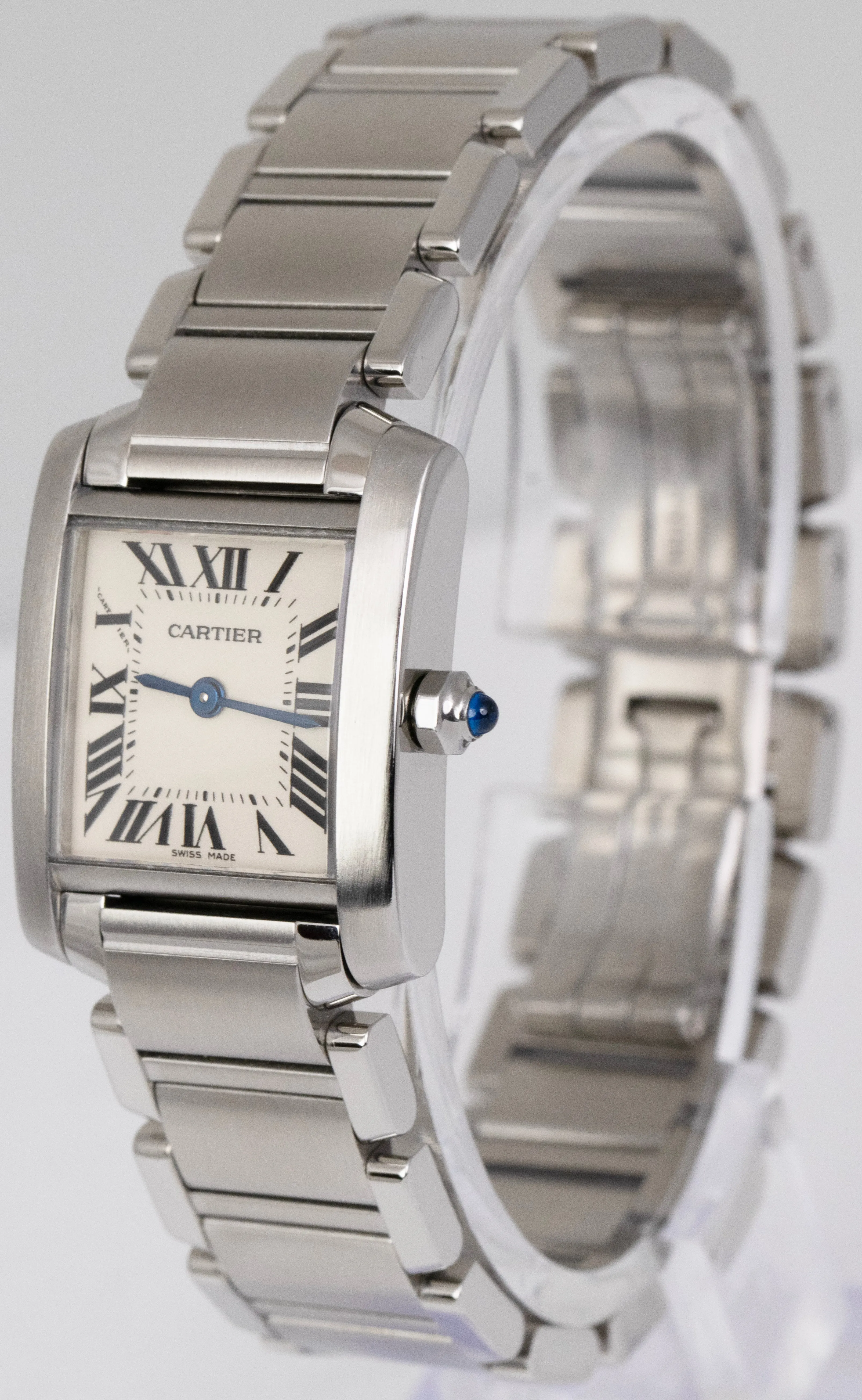 MINT Ladies Cartier Tank Française Quartz 20mm Watch Steel 2384 W51008Q3