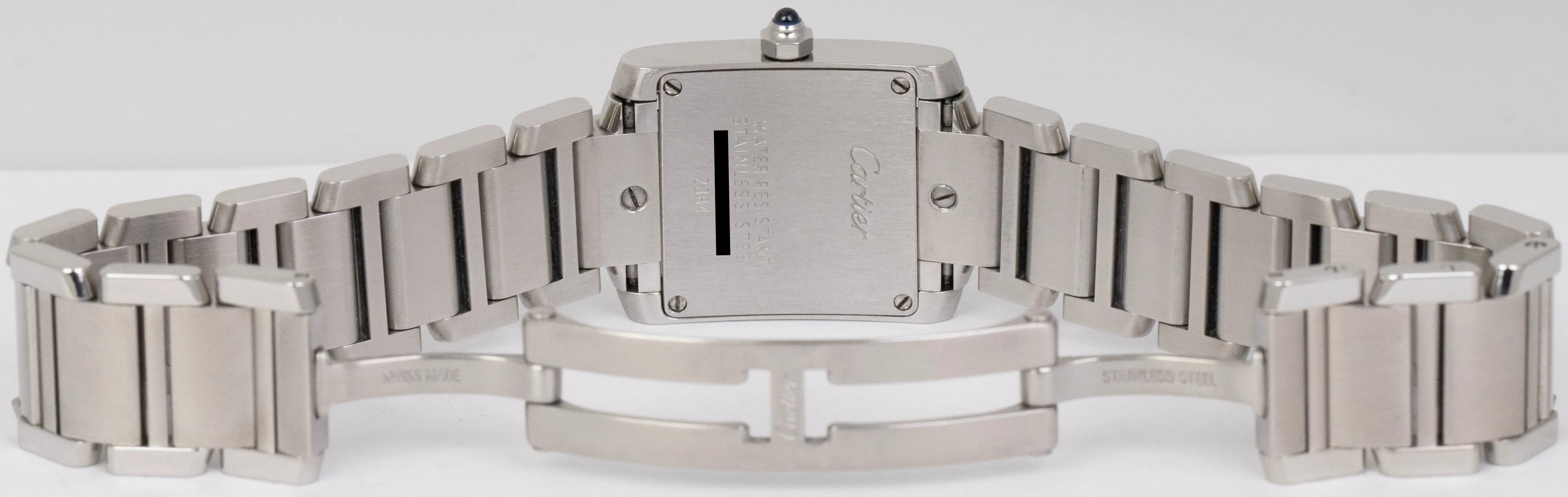 MINT Ladies Cartier Tank Française Quartz 20mm Watch Steel 2384 W51008Q3