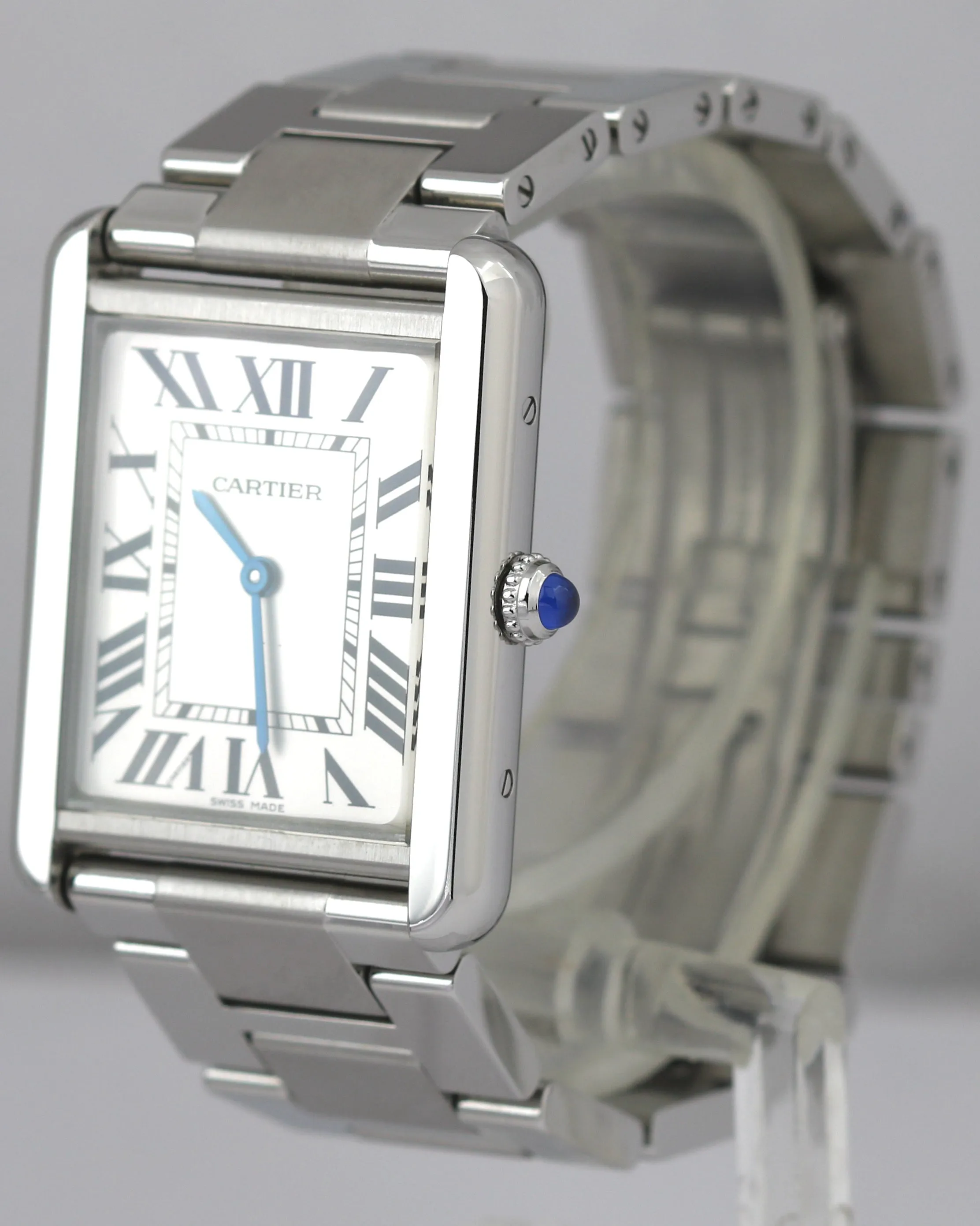 MINT PAPERS Cartier Tank Solo Large Steel Ivory Roman Quartz 3169 / W5200014 BOX