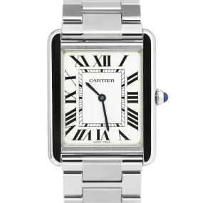 MINT PAPERS Cartier Tank Solo Large Steel Ivory Roman Quartz 3169 / W5200014 BOX