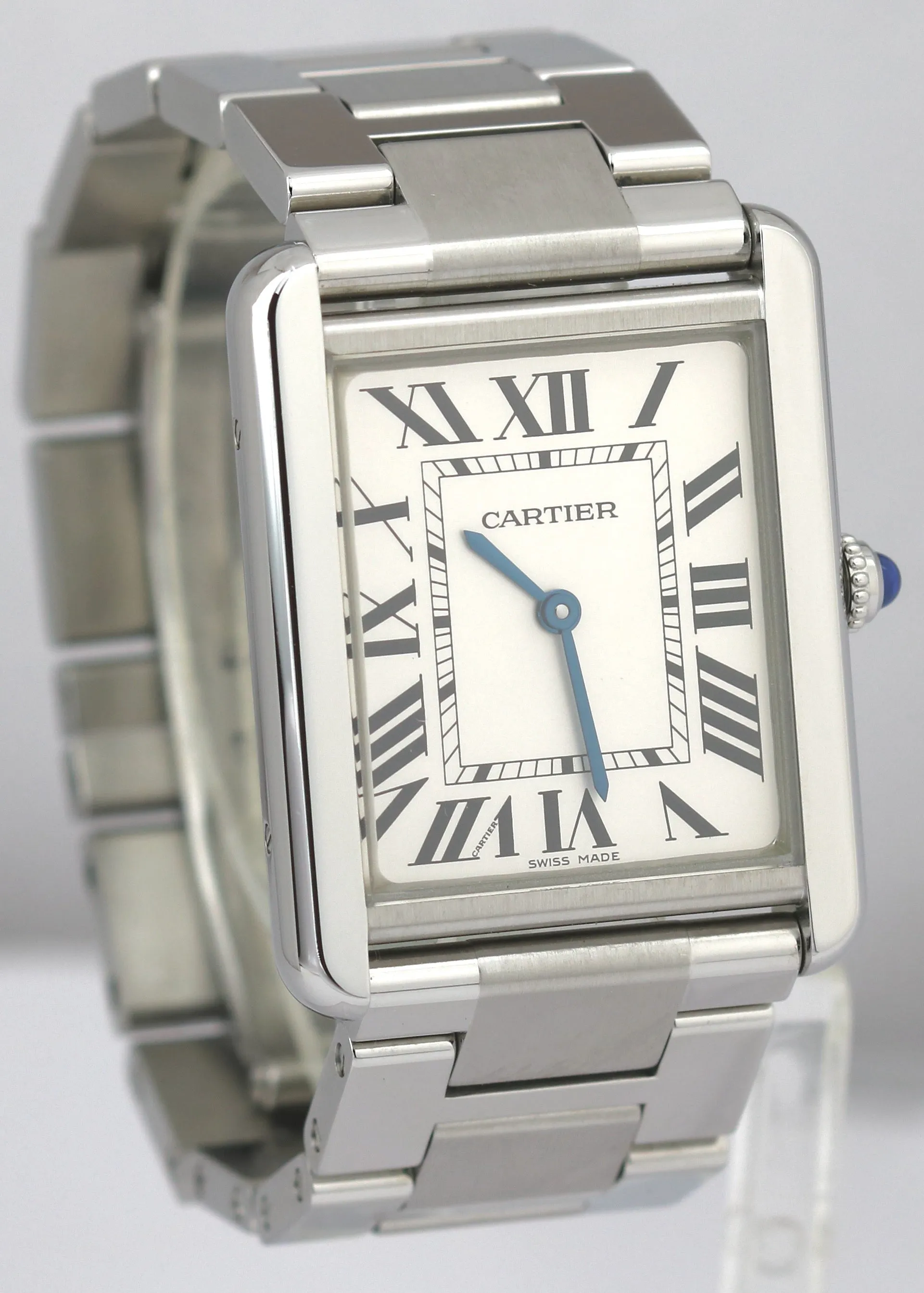 MINT PAPERS Cartier Tank Solo Large Steel Ivory Roman Quartz 3169 / W5200014 BOX