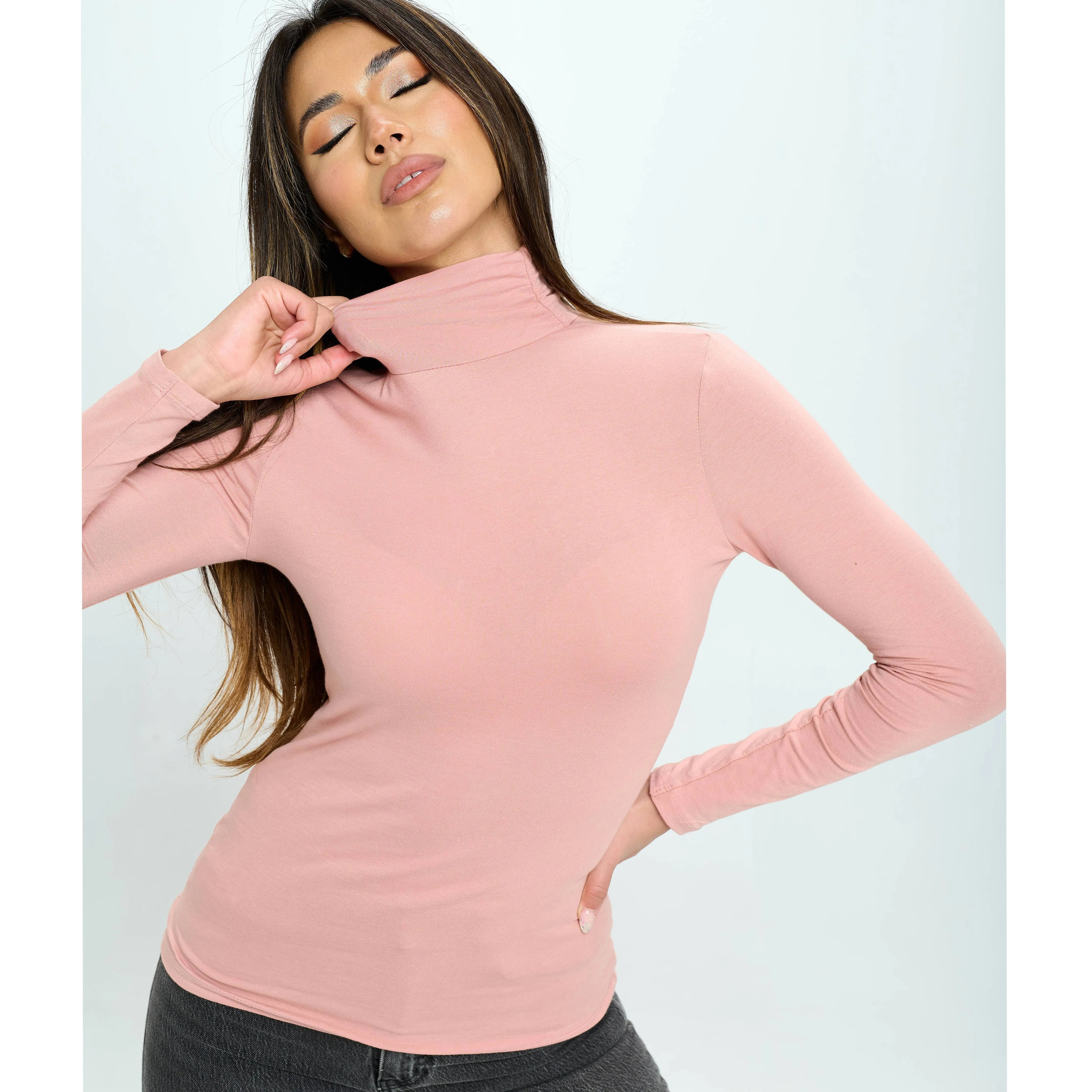 Mock Neck Long Sleeve Top