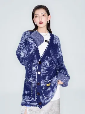 MUKZIN Linglong "Mandarin Duck" New Chinese-style Wool Oversized Cardigan