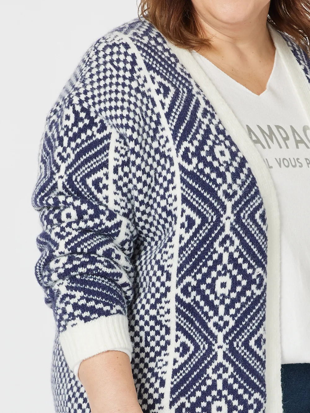 Nikki Cardigan - Navy/White