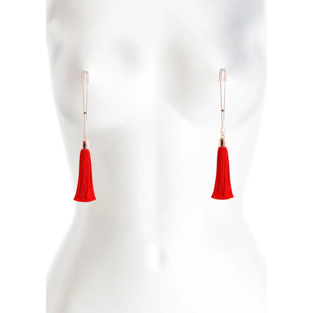 Ns Novelties Metal Nipple Clamps with Red Tassel