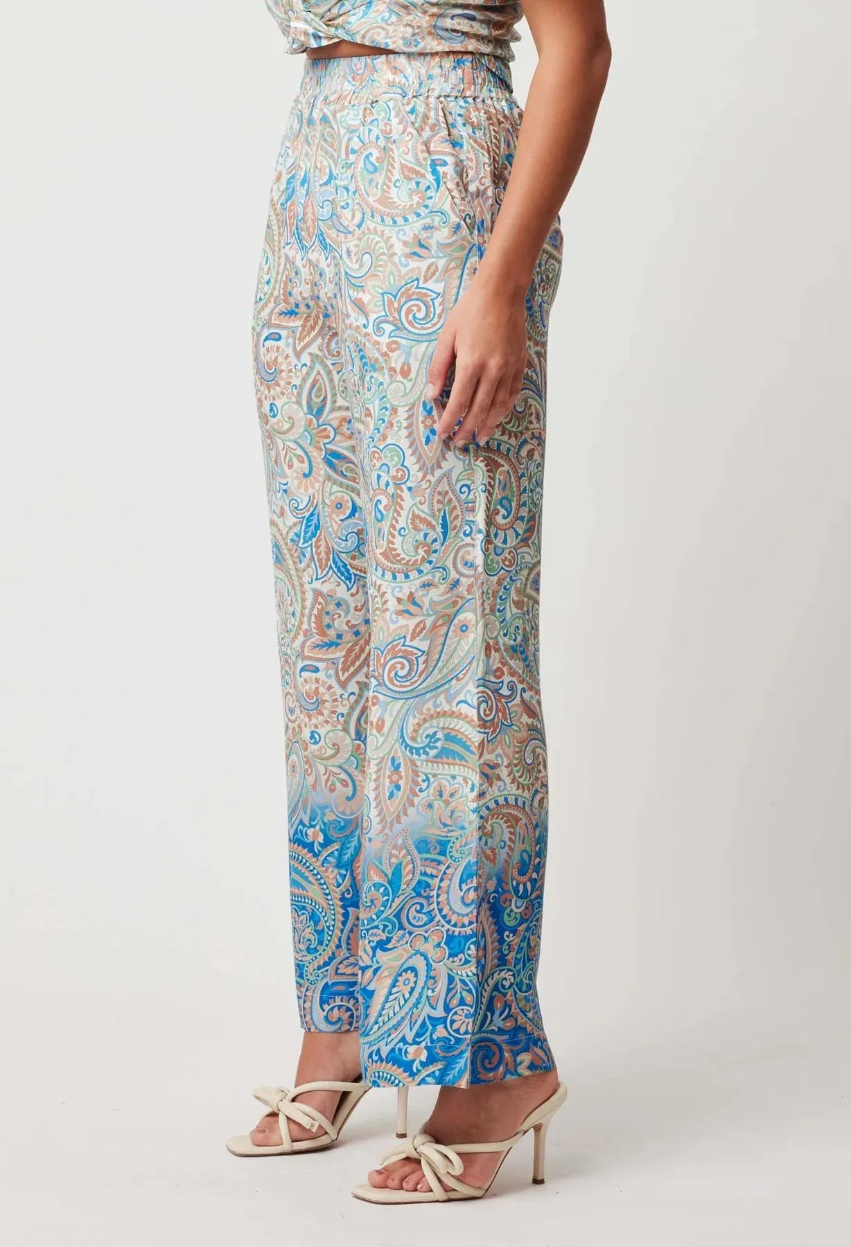 ONCE WAS POSITANO VISCOSE PANT IN CAPRI PAISLEY PRINT