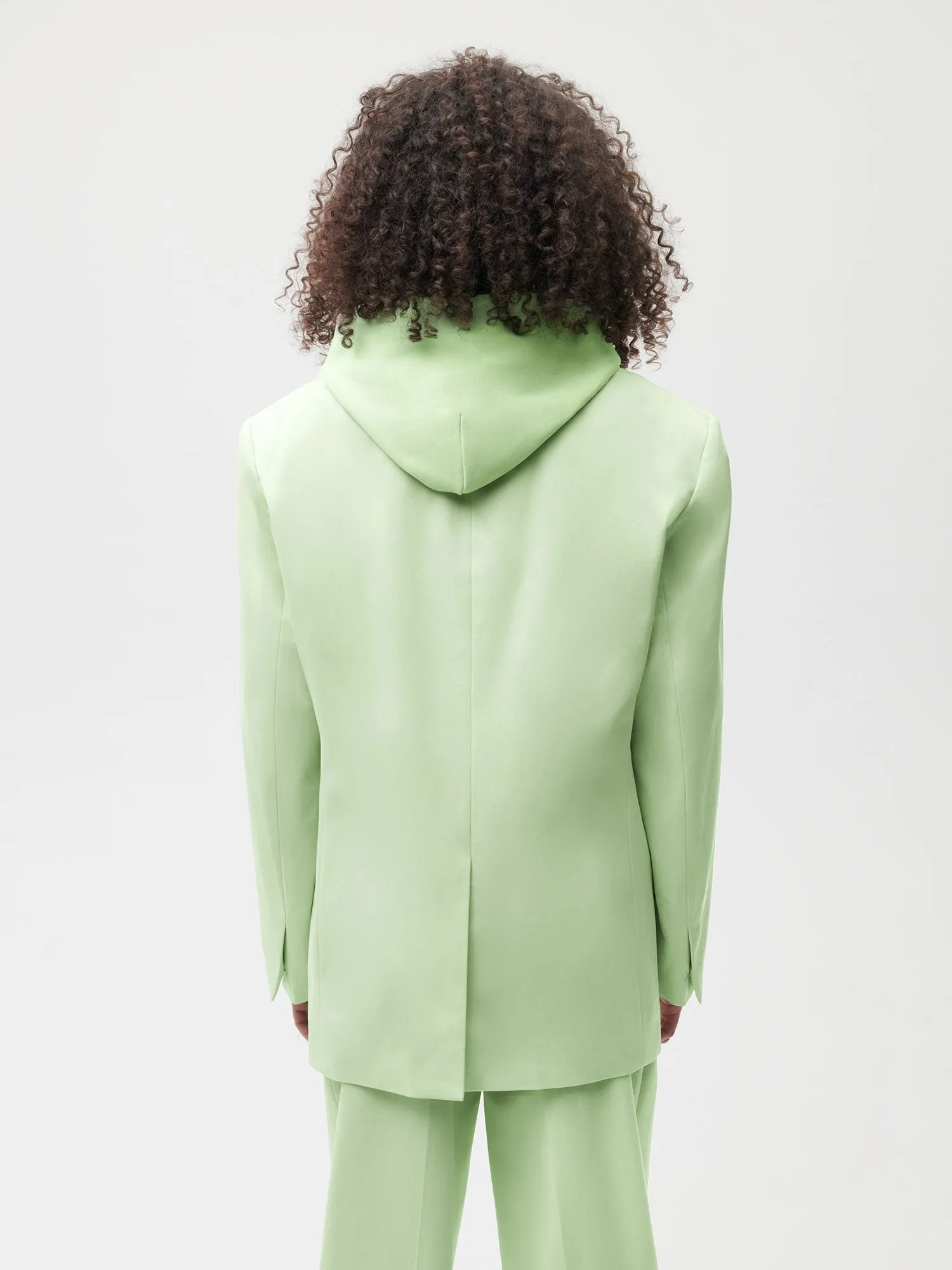 Organic Cotton Oversized Tailored Jacket—pistachio