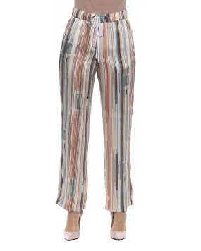 Peserico Women's Multicolor Striped Casual Pants