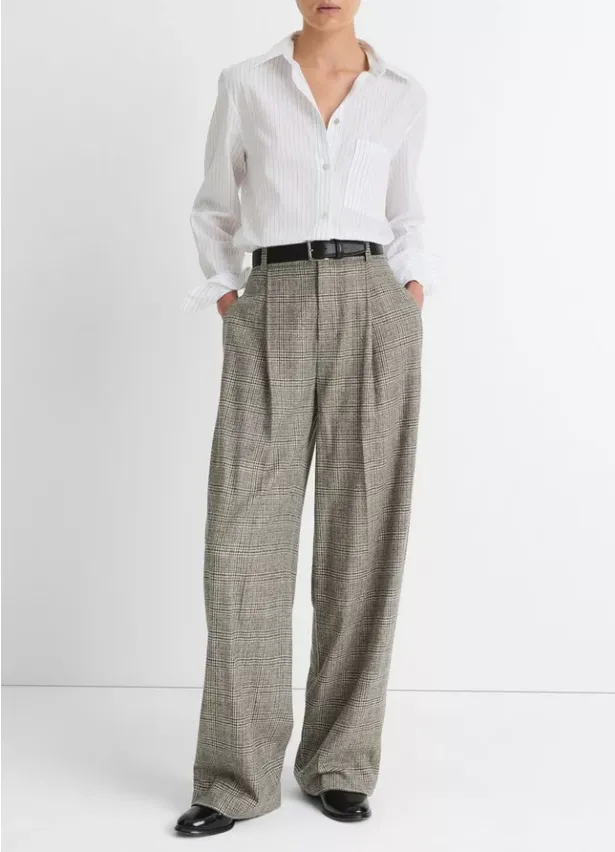 Plaid Italian Wool Trouser