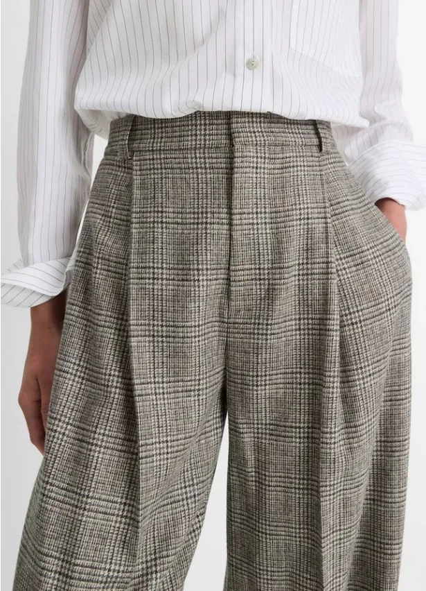 Plaid Italian Wool Trouser