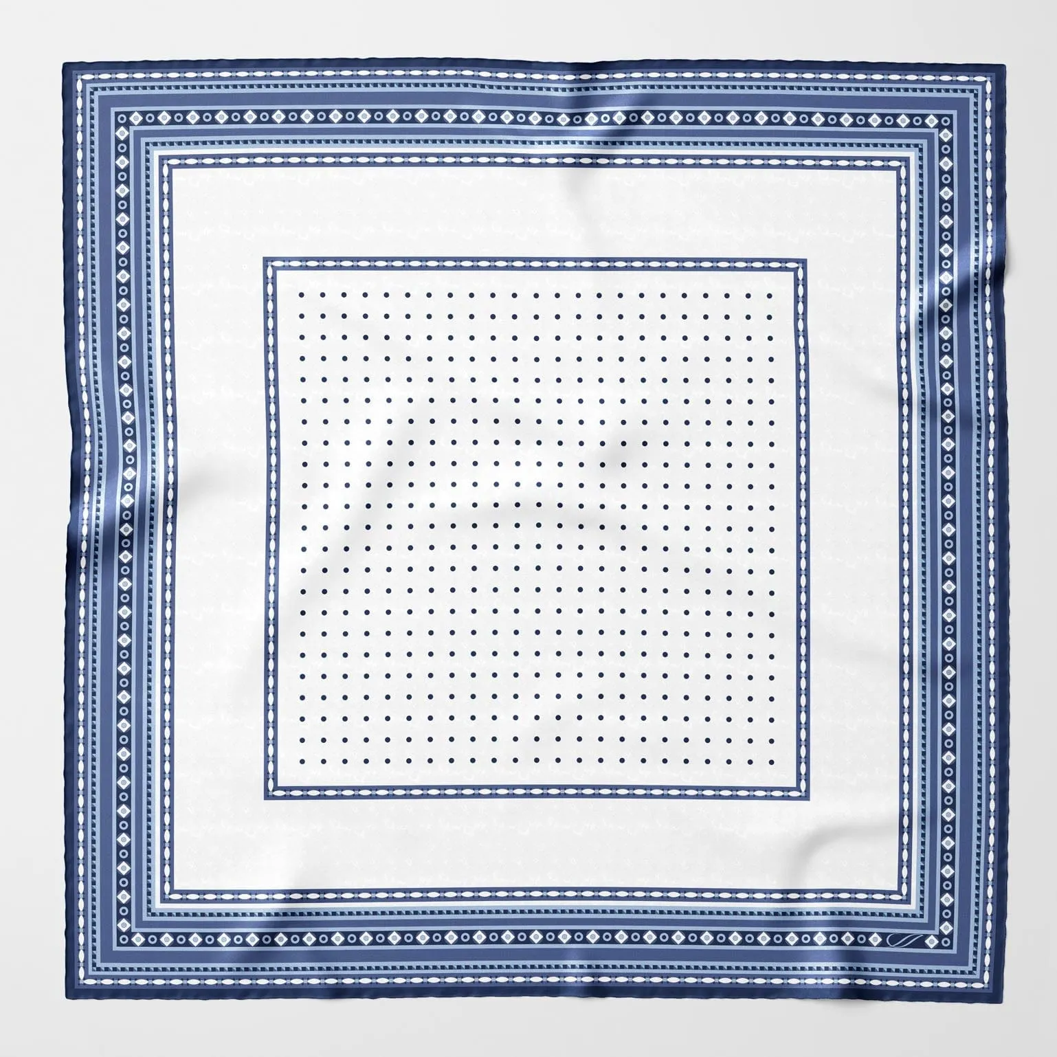 Pois - Silk Pocket Square - Blue