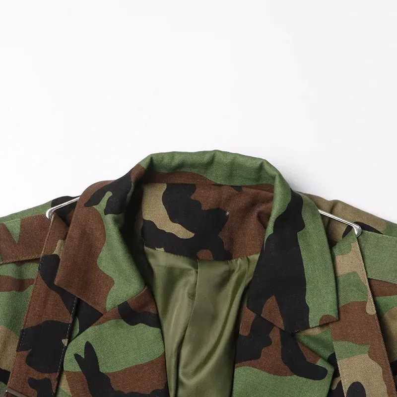 Pre Order:  Camouflage Single-Breasted Belted Blazer - @phenomenalkat