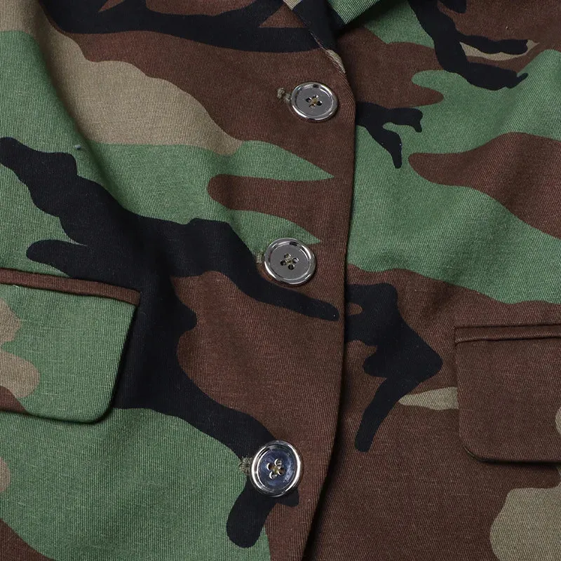 Pre Order:  Camouflage Single-Breasted Belted Blazer - @phenomenalkat