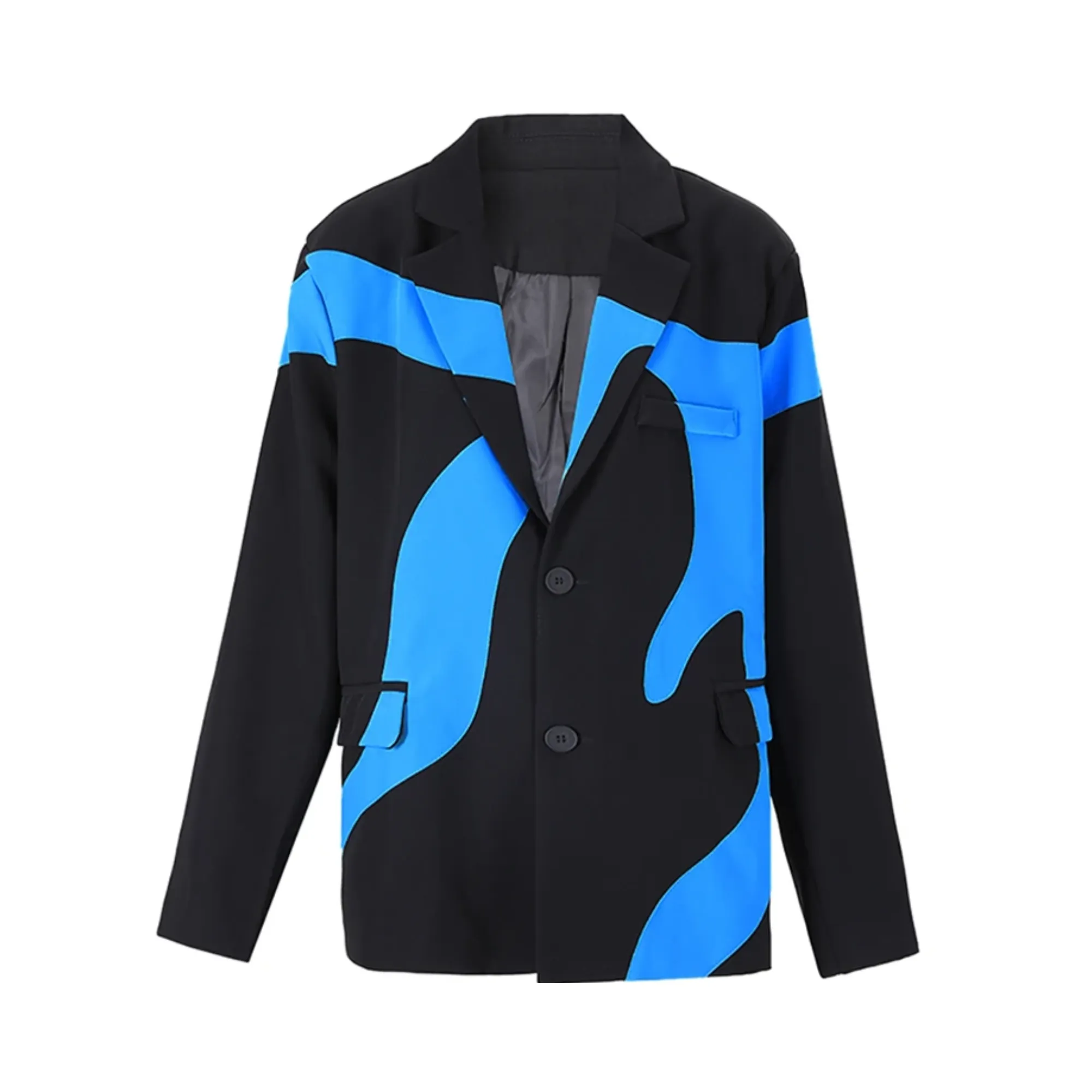 Pre Order:  Contrast Pattern Notched Collar Blazer