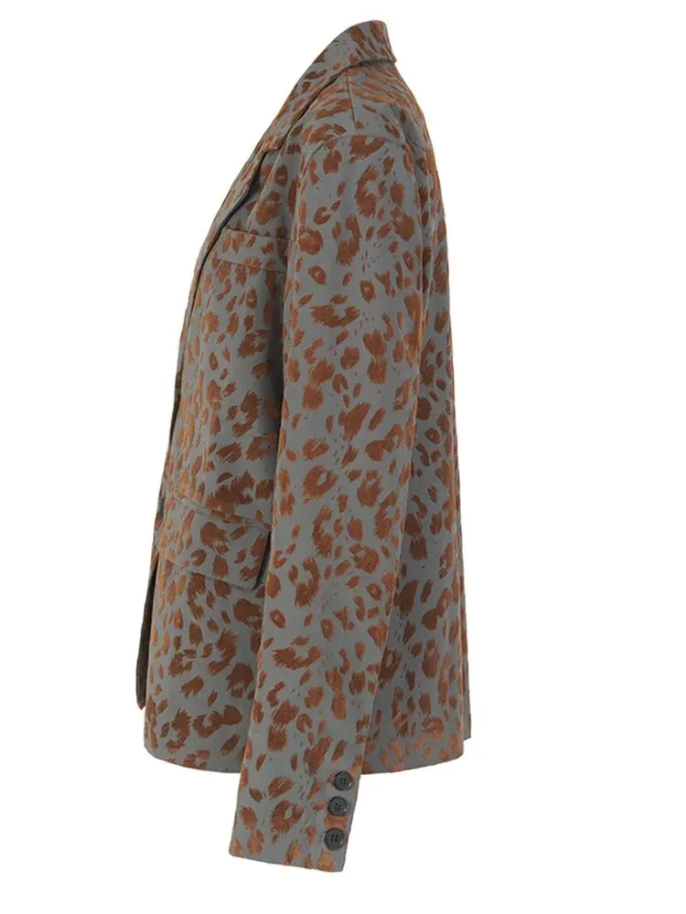 Pre Order:  Leopard Print Loose Blazer