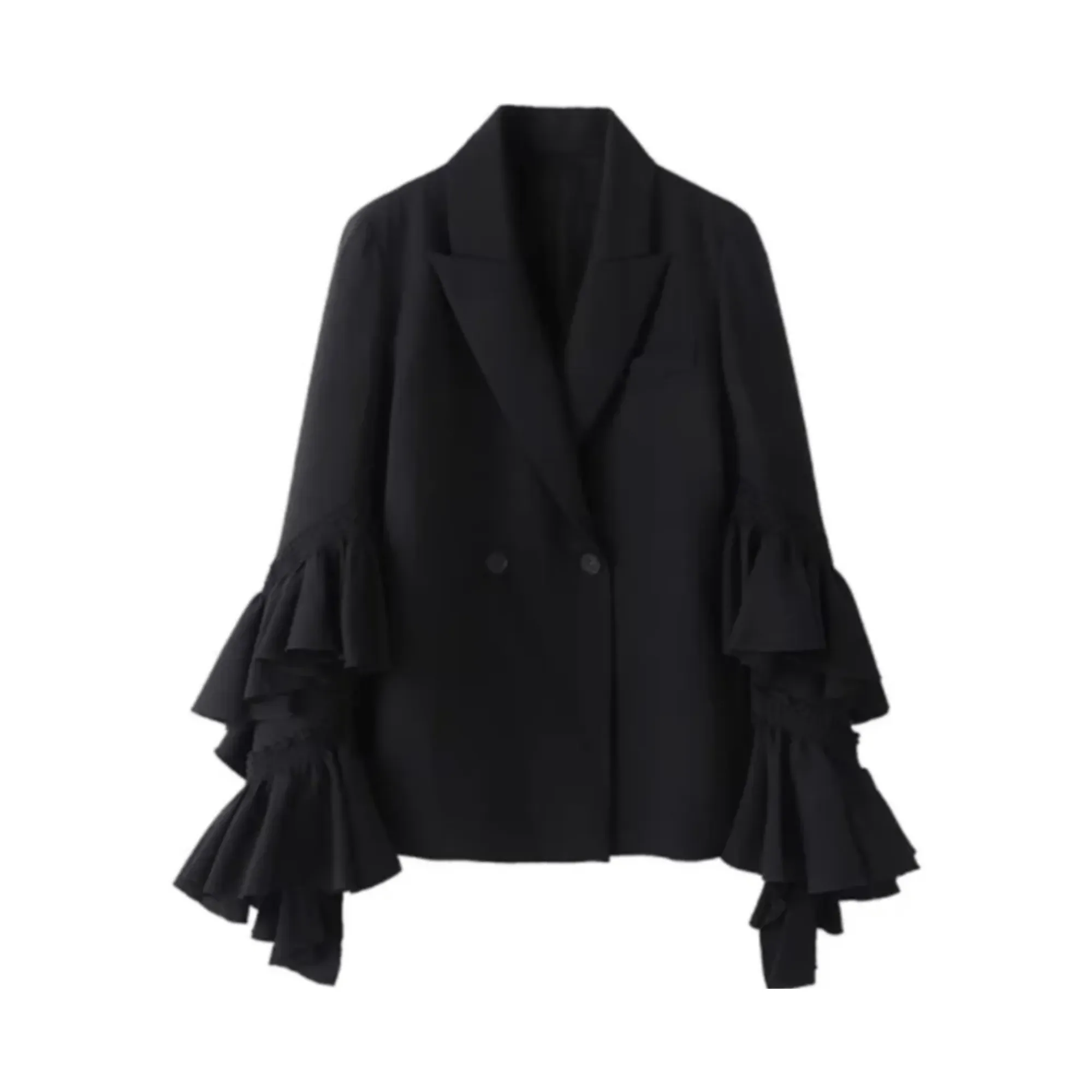 Pre Order:  Ruffled Sleeves Double Breasted Blazer