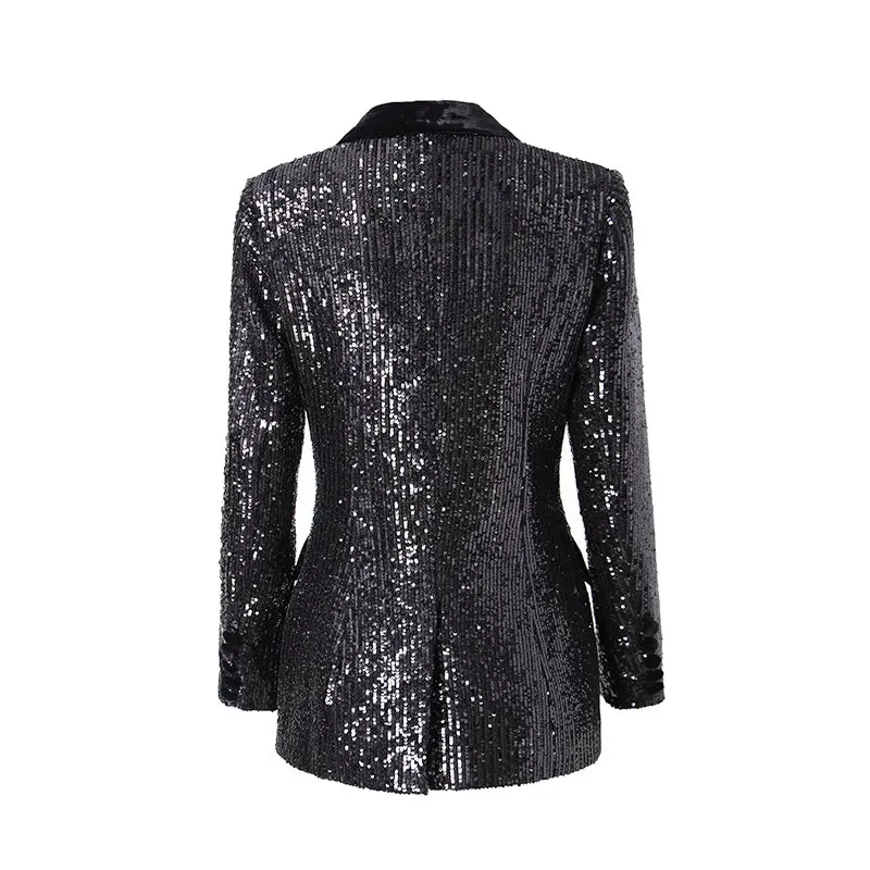 Pre Order:  Sequined Double-Breasted Blazer