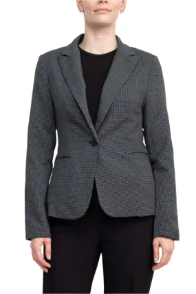 Premise Notched Collar One Button Knit Blazer