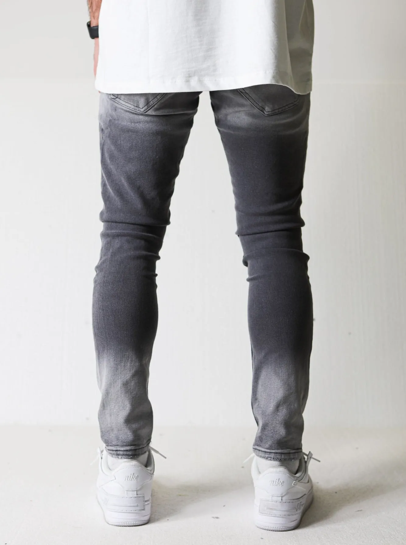 Premium Degrade Ripped Grey Jeans