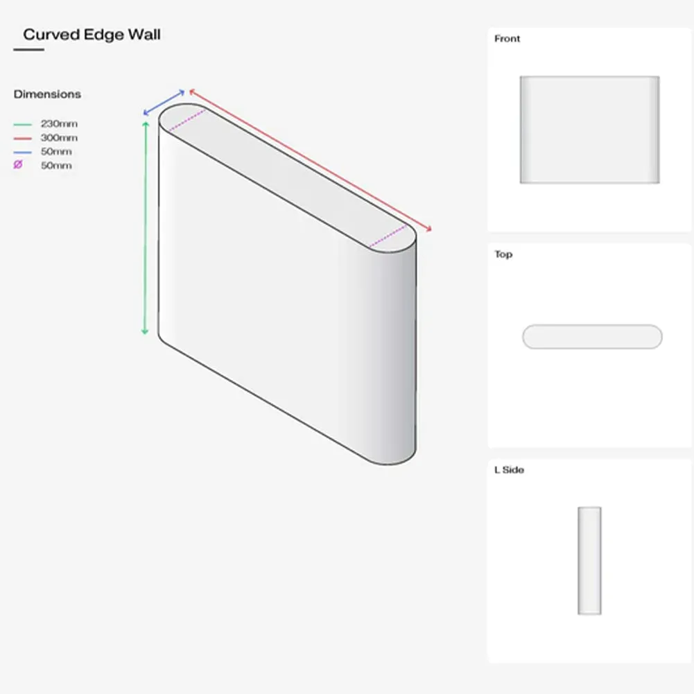 Propsyland White Curved Edge Wall Styling Prop