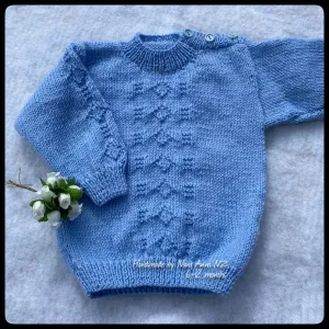 "Jasper" NZ hand knit merino baby sweater