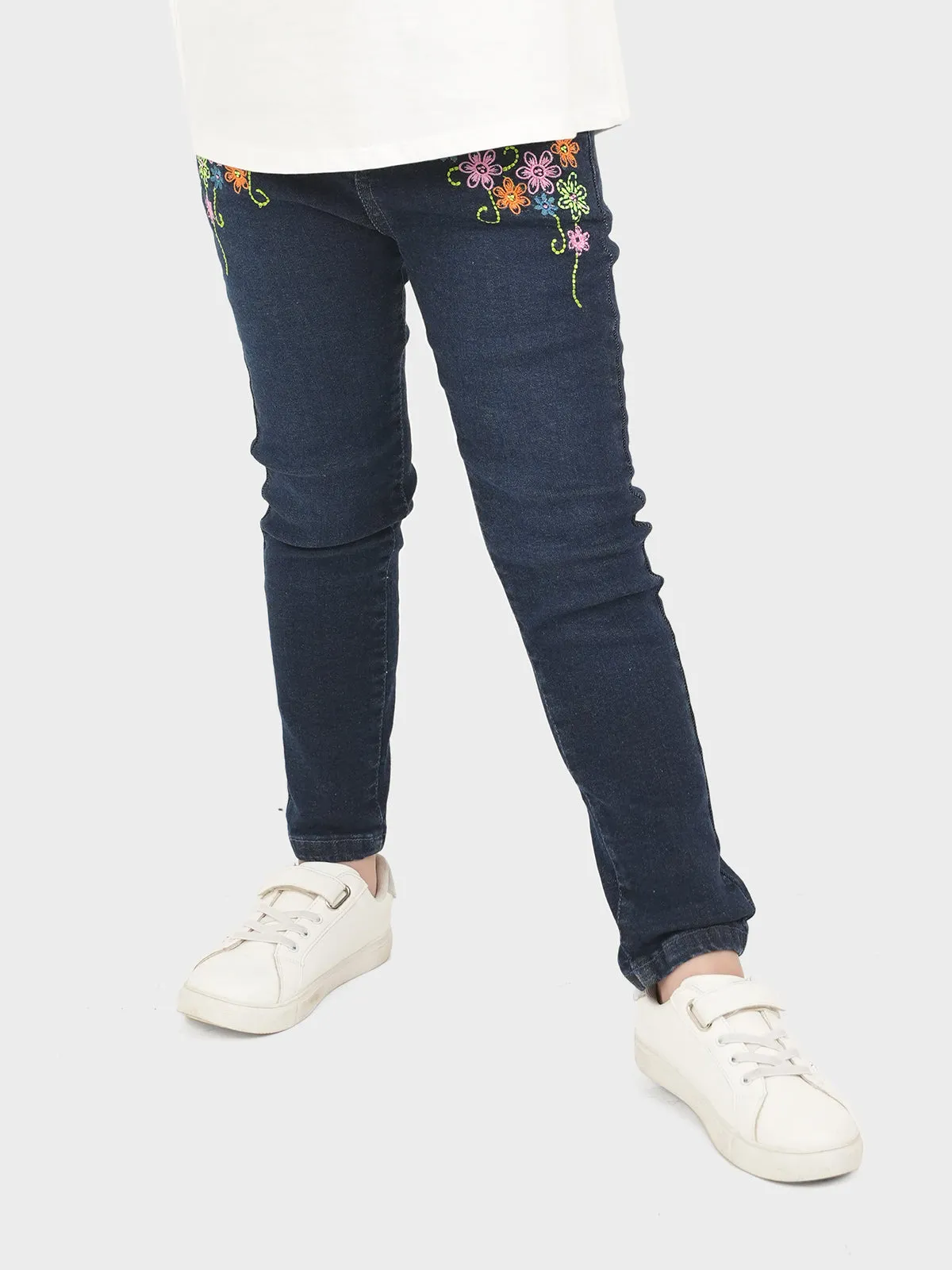 "OMAIRA" Embroidered Denim Jeans