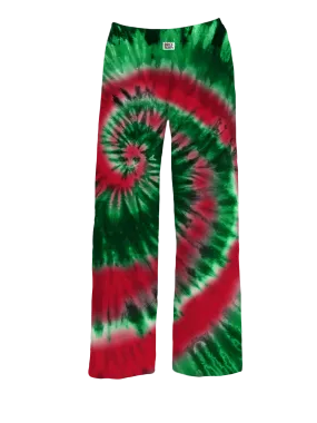 Red & Green Tie Dye Lounge Pants