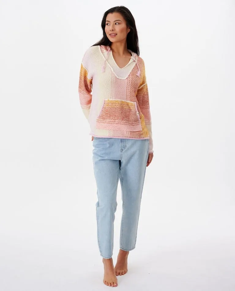 Rip Curl Glider Poncho Sweater-Pink