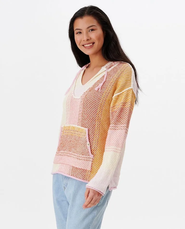 Rip Curl Glider Poncho Sweater-Pink