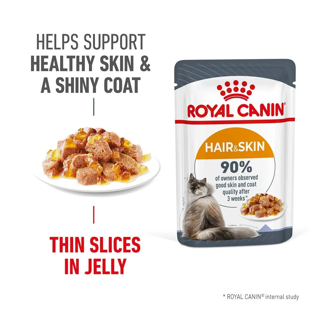 Royal Canin Hair & Skin Jelly Adult Wet Cat Food 85g