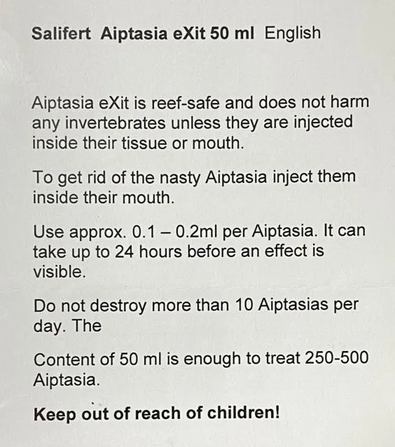 SALIFERT Aiptasia exit (kills aiptasia)